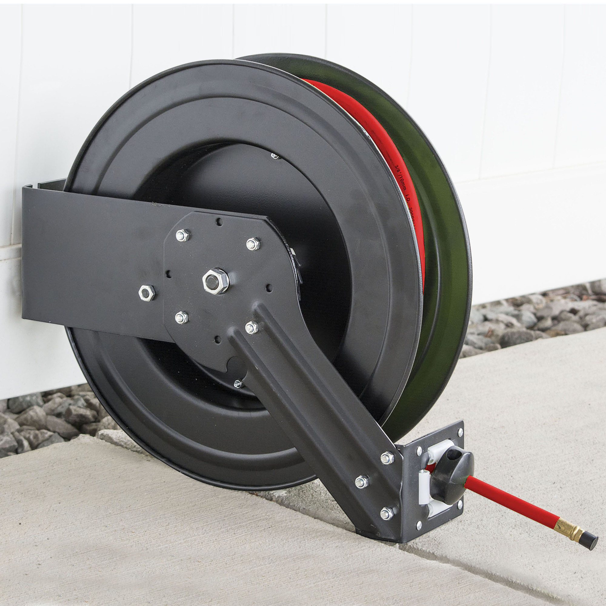 Black Bull Retractable Air Hose Reel — 50ft., Auto Rewind, Model# AHAR50